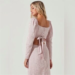 Lainie Long Sleeve Midi Cutout Dress: ASTR the Label